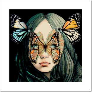 Butterfly Princess No. 4: Perfection is Overrated on a Dark Background Posters and Art